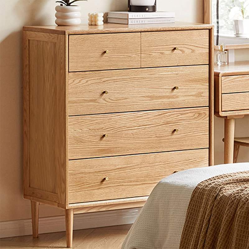 Modern Burlywood Solid Wood Accent Cabinet