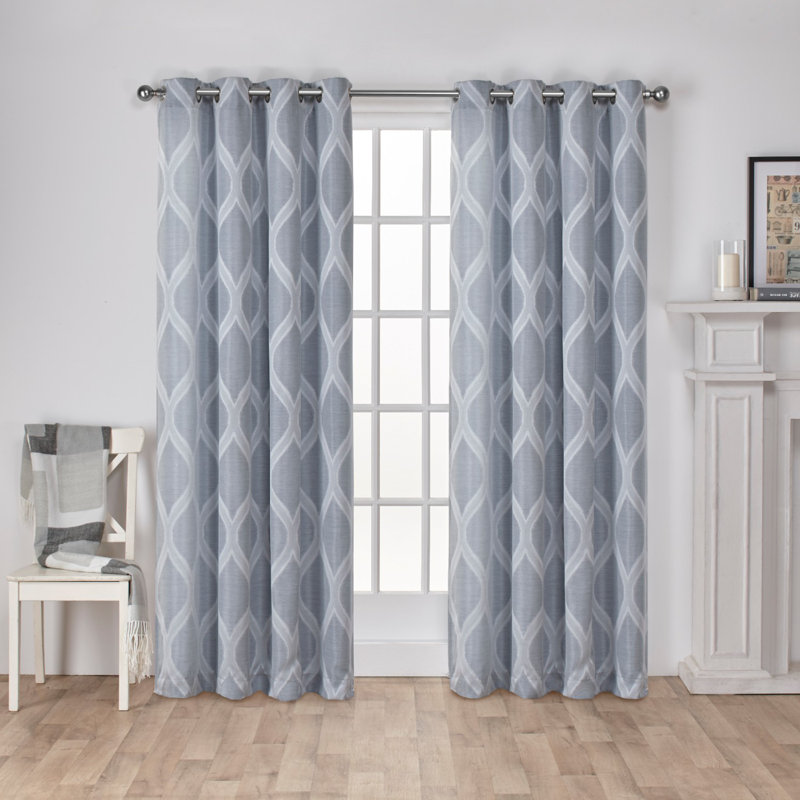 Borach Semi Sheer Curtain Pair, 54" W x 84" H, Linen