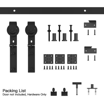 Ensemble de quincaillerie de porte de grange coulissante simple 36 po pour portes de placard