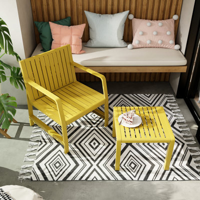 1 Chair And Coffee Table 2 - Piece , Polypropylene Material, Construction, 10 Minute Setup For Indoor Living Room Patio Conversation All Weather , Frame, Assembly, Great