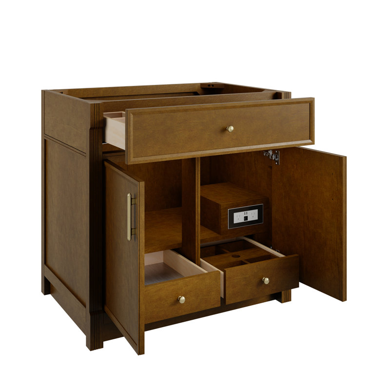 Bellshire 30" W Single Vanity Cabinet, Honey Oak, 36"