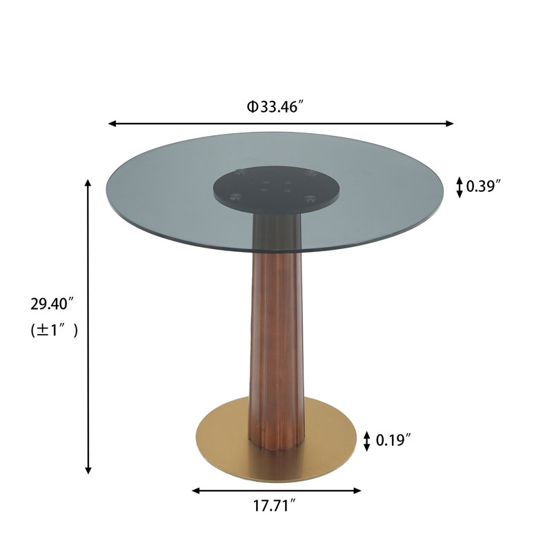 Table de conférence moderne en verre avec base en bois massif