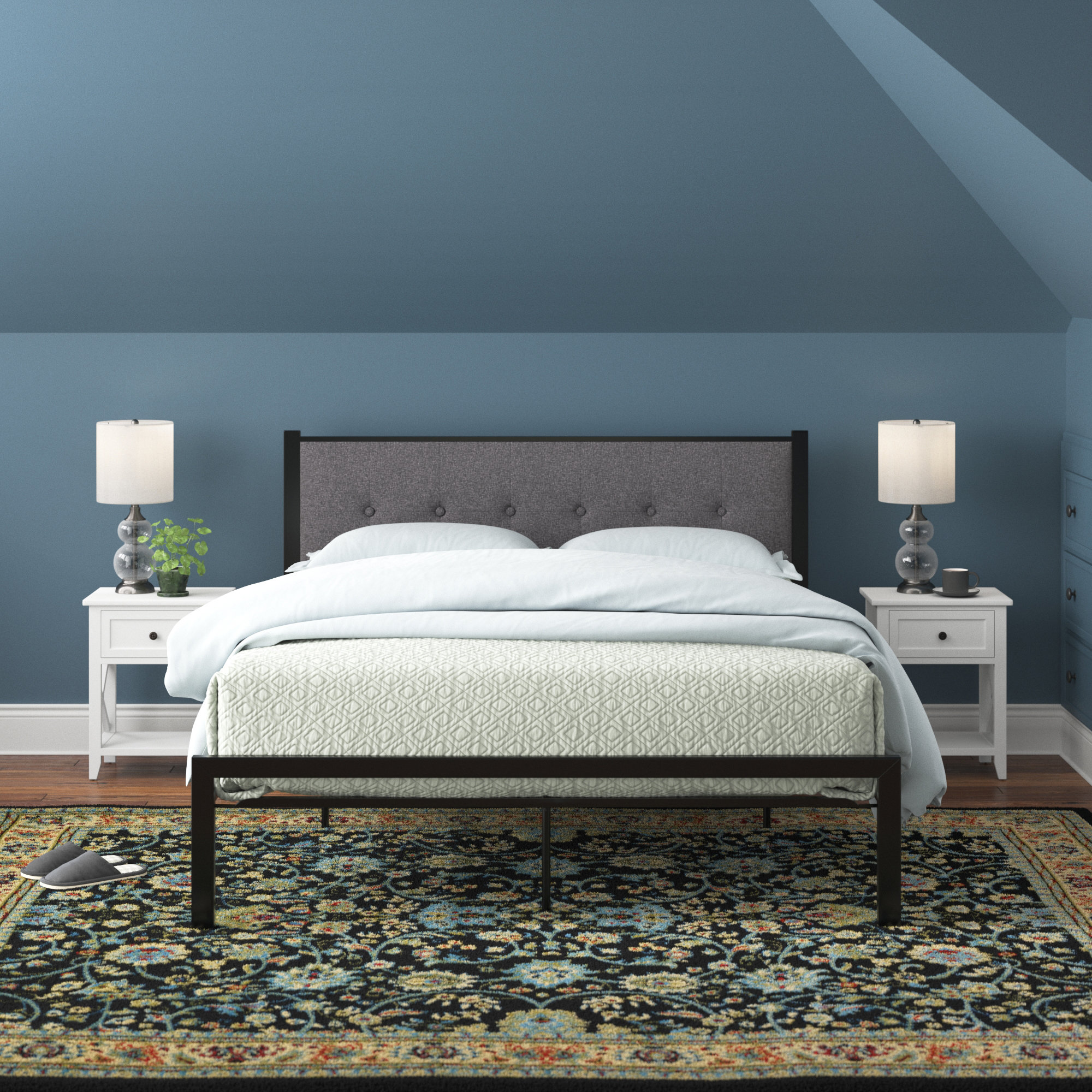 Steelside™ Beckham Upholstered Platform Bed & Reviews