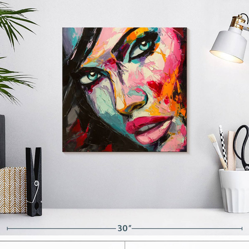 Leisha, belle femme abstraite, H 16 po x l 16 po