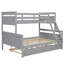 Lit simple superposé au dessus d'un lit double avec échelle, lit gigogne simple, barrière de sécurité-960299665