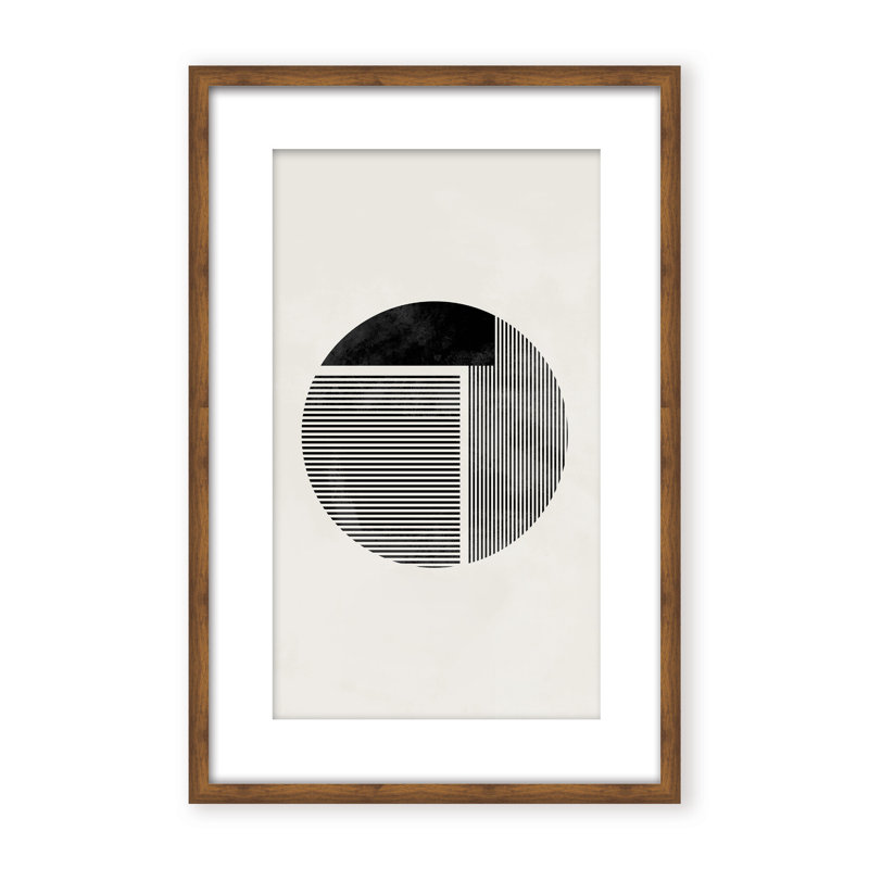 Abstract Minimalist Round by  - Picture Frame Painting on Paper, Framed Canvas, 24" H x 16" W x 2.375" D, White