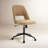 Modern Home Office Chair, Faux Leather Upholstered Swivel Desk Chair, Armless Task Chair with Tilt Back, Height Adjustable Office Chair With Ball Caster, Taupe-568011954