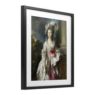 Historical Lady with Boxing Glove Framed Print Under Glass, design by Grotto Studios