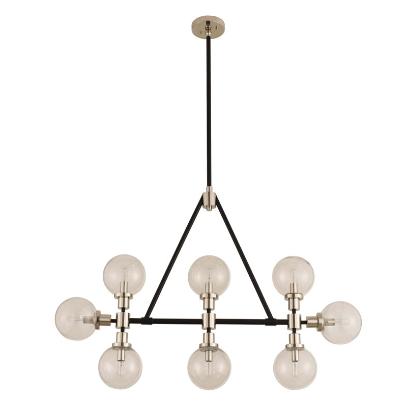 Cameo 8 LT Matte Black w/ Polished Nickel Linear Pendant Kalco