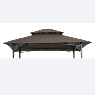 8X5ft Grill Gazebo Replacement Canopy,Double Tiered BBQ Tent Roof Top Cover