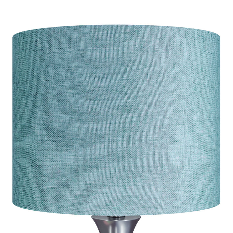 Adonis Metal Lamp, Brushed Nickel, Turquoise