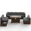 Ensemble de conversation en osier / rotin Bhairavi avec coussins et foyer-1260238713-1260238710