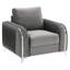 Chaise gracieuse en velours gris 3, avec pieds finis: D25