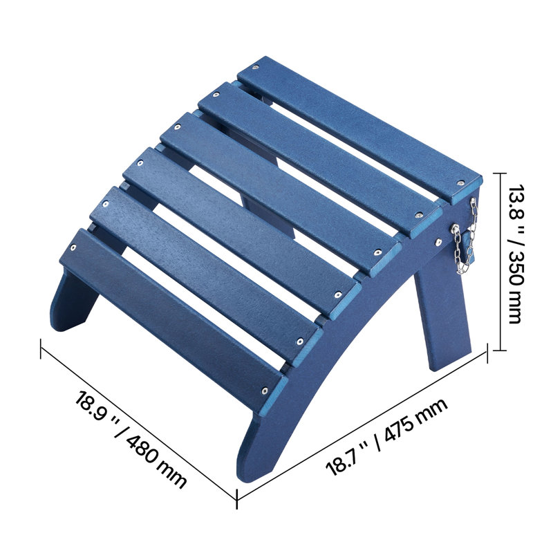 Repose-pieds pliable en PEHD 18,7 po x l 18,9 po x 13,8 po Adirondack
