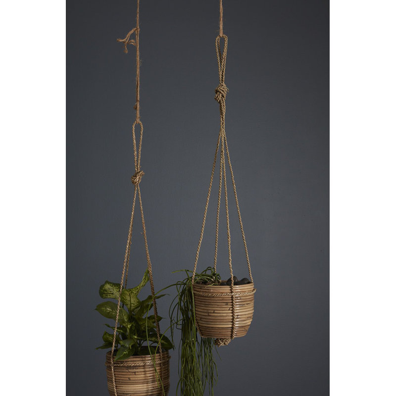 Pot à fleurs suspendu en bois Russeaville, H 34 po x l 7 po x P 7 po