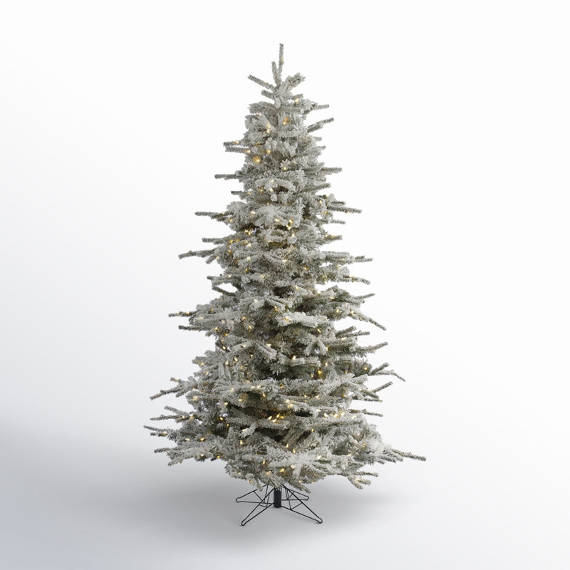 Hendricks Flocked Sierra Fir Artificial Christmas Tree, 7.5' H