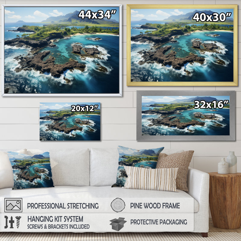 Broomall " Hawaii Tropical Escape I ", Toile tendue, H 34 po x l 44 po