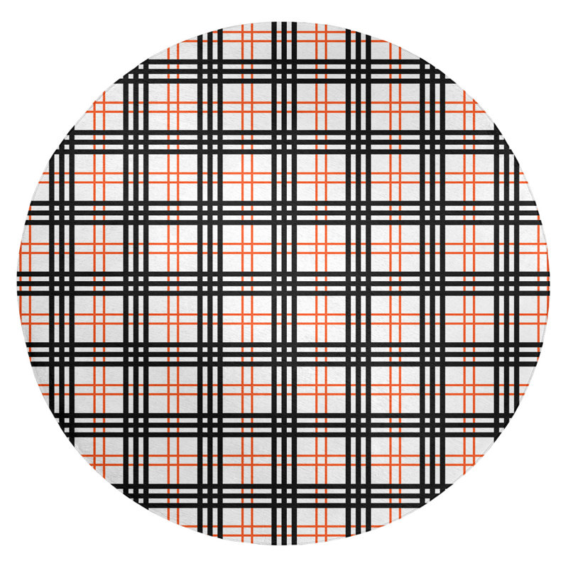 Plaid Indoor Rug, Round 5'