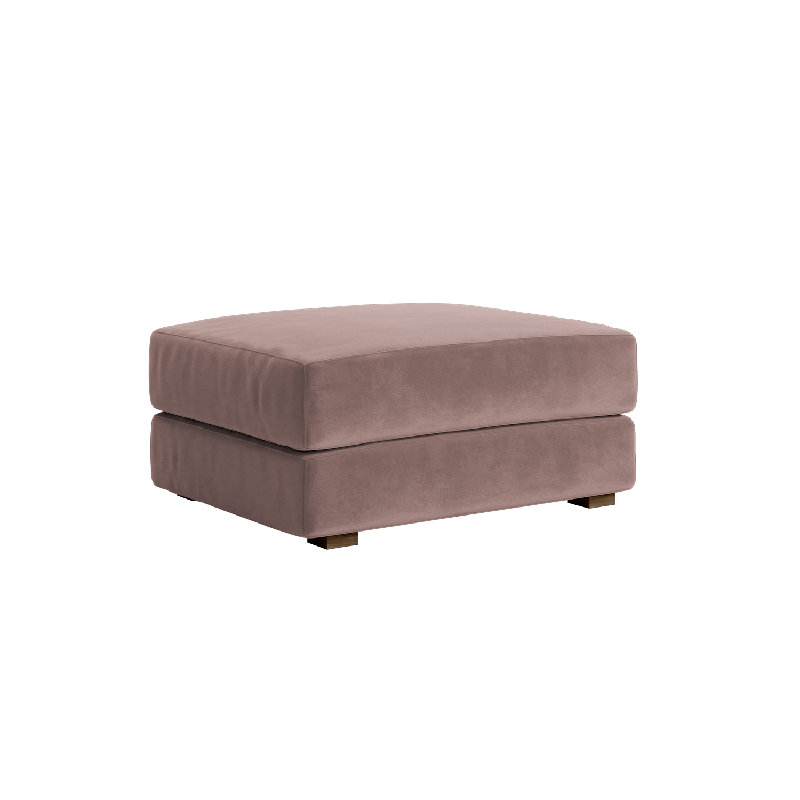 All-Natural Elevate Ottoman, Dusty Rose Recycled Velvet