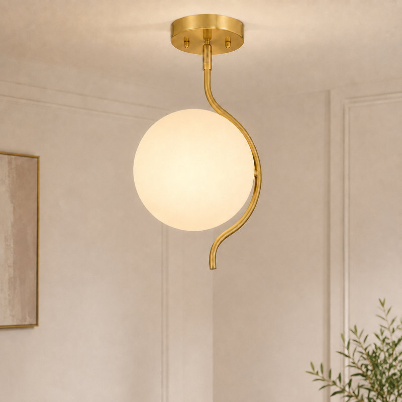 Glass Semi Flush Mount