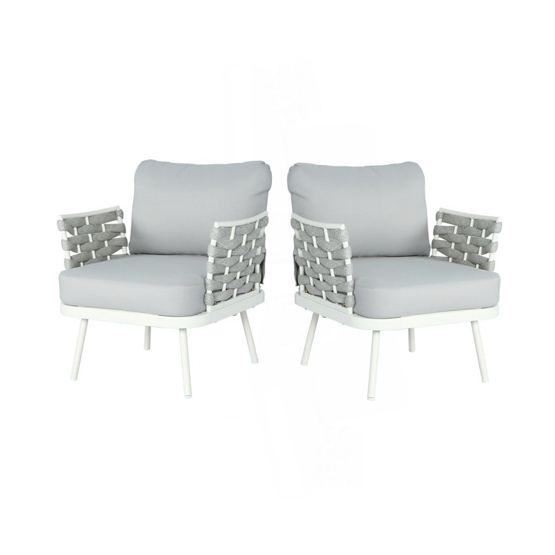 Ensemble de 2 fauteuils club Mariano, Gris, Gris