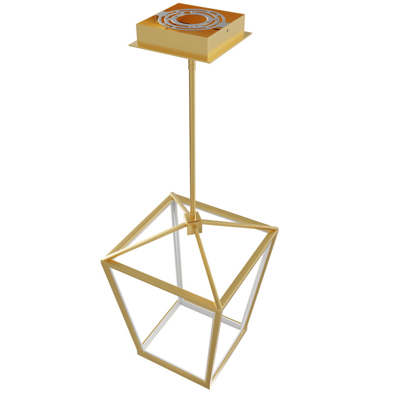 Lollar 1 - Light LED Lantern Pendant, Gold, 20" H x 13" W x 13" D