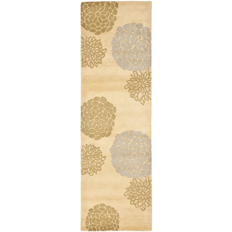 Clovill Hand Tufted Wool Floral Rug, Runner 2'6" x 8'