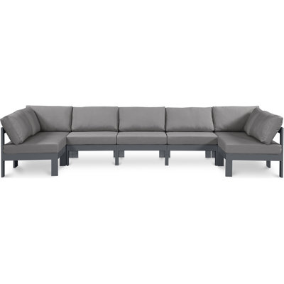 Athaleyah 150'' Wide Aluminum Patio Sectional with Cushions