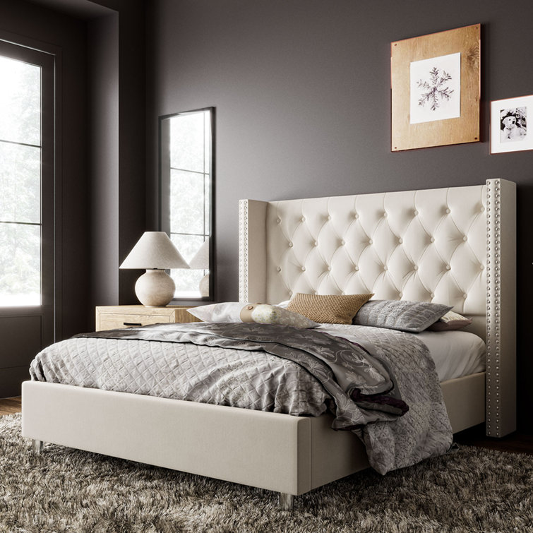 Dryden Tufted Upholstered Low Profile Bed, Queen 