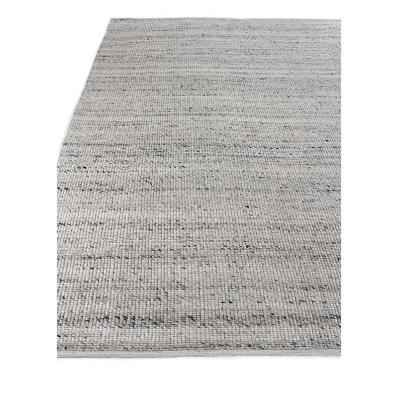 Hesse Hand-Loomed Polyester/Cotton Light Silver Area Rug, Rectangle 10' x 14'
