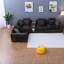 Canapé d'angle surdimensionné à assise profonde, canapé modulaire en boucle noire de 137,7 pouces pour la maison-468411845