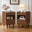 Table de chevet en noyer brun-130152403