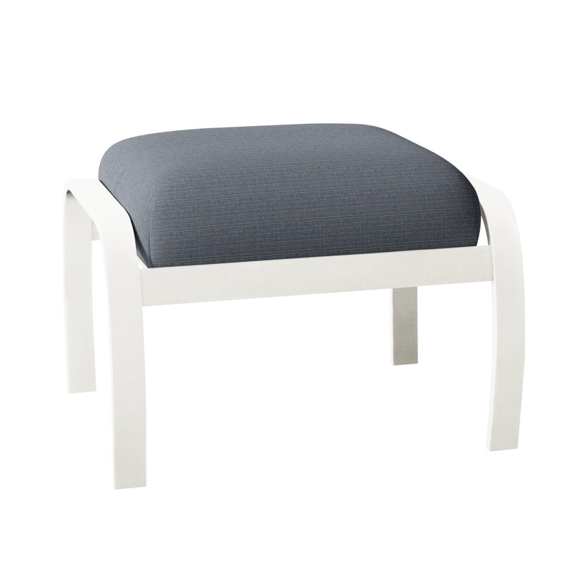 Repose-pieds avec coussin Askar, Denim prouvé, Neige texturée