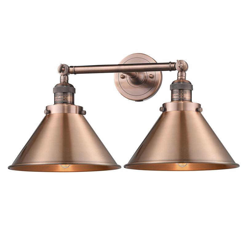 Éclairage pour salle de bain à intensité variable 2 lumières Reppert, Ampoule DEL 6 watts Vinage, Cuivre antique