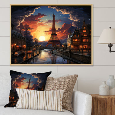 Futuriste Paris Eiffel Tower Scenery III - Franch Wall Art Living Room