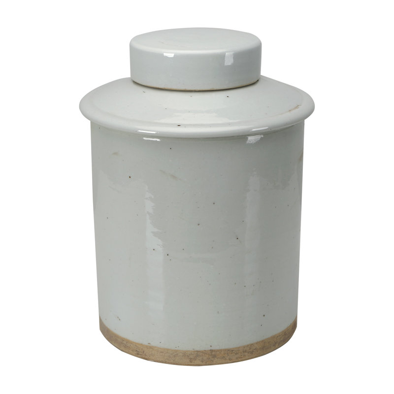 Lily's Living 15"H Off White Porcelain Indoor Outdoor Clara Stocky Container, Home And Garden Décor