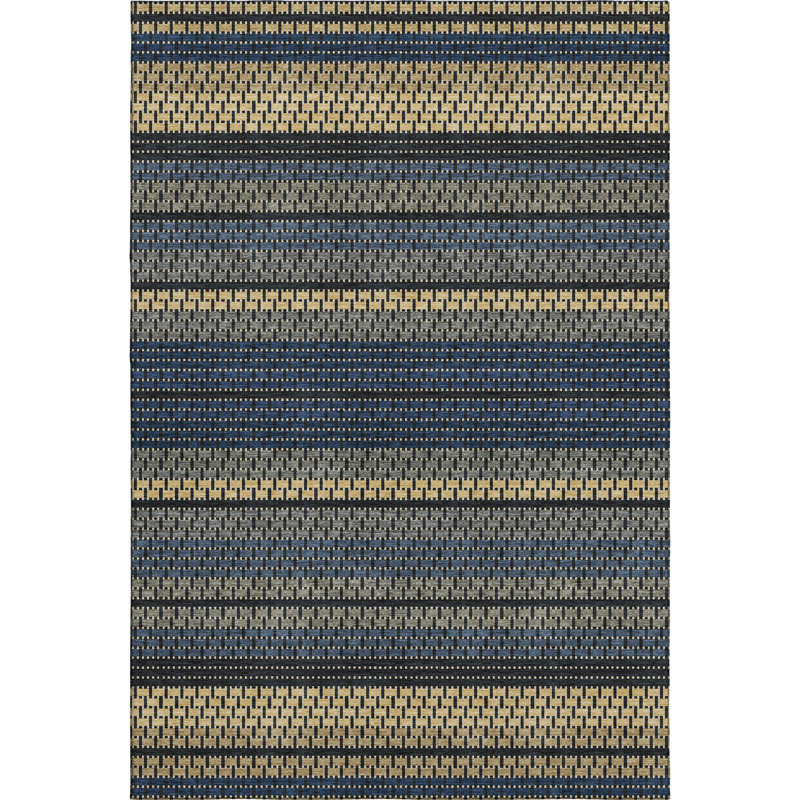 Premium Machine Washable Mayfield AMF2427 Striped Rug, Navy, 5' x 7'6"
