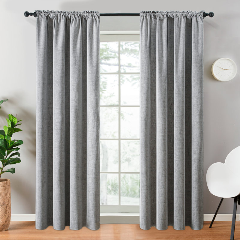 Bhargav Blackout Curtain Pair, 52" W x 84" L, Gray