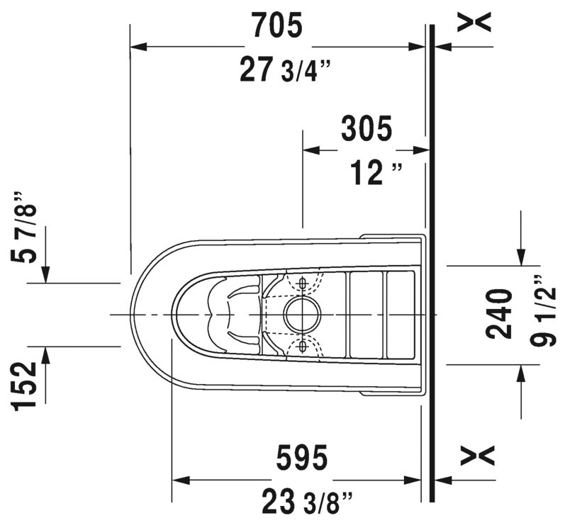 Toilette allongée une pièce Starck 3 1,28 GPF (économe en eau) (siège inclus)