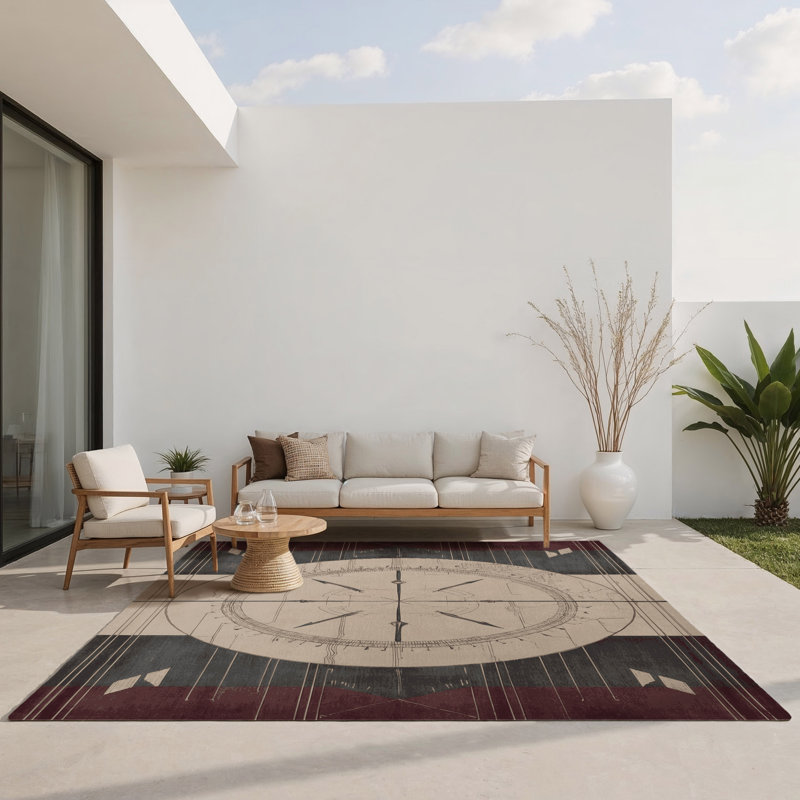 Tapis intérieur et extérieur en toile Courtly, Rectangle 1 pi 6 po x 2 pi 6 po
