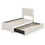 Lit simple avec lit gigogne escamotable et 3 tiroirs de rangement en dessous, lit plateforme simple tapissier en lin-634530793