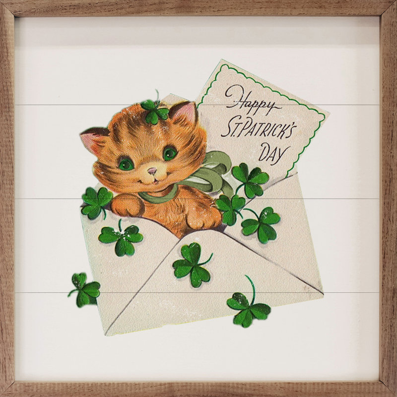 Joyeuse livraison du chat de la Saint-Patrick, H 12 po x l 12 po