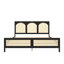 Lit plateforme en bois avec tête et pied de lit en rotin-2032502411-2032502405