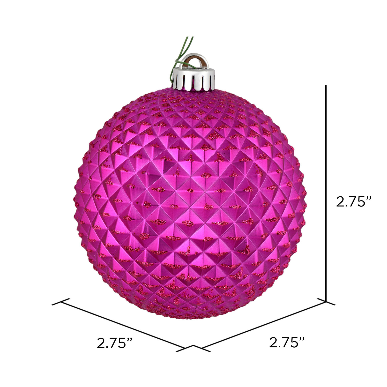 3" Shatterproof Bauble, Fuchsia