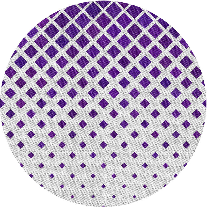 Tapis violet/blanc à motifs Holtzclaw, Rond 7 pi