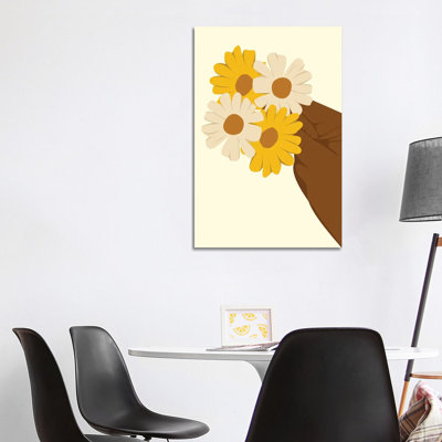 Hand Holding Flower 1 Piece Wall Art on Canvas
