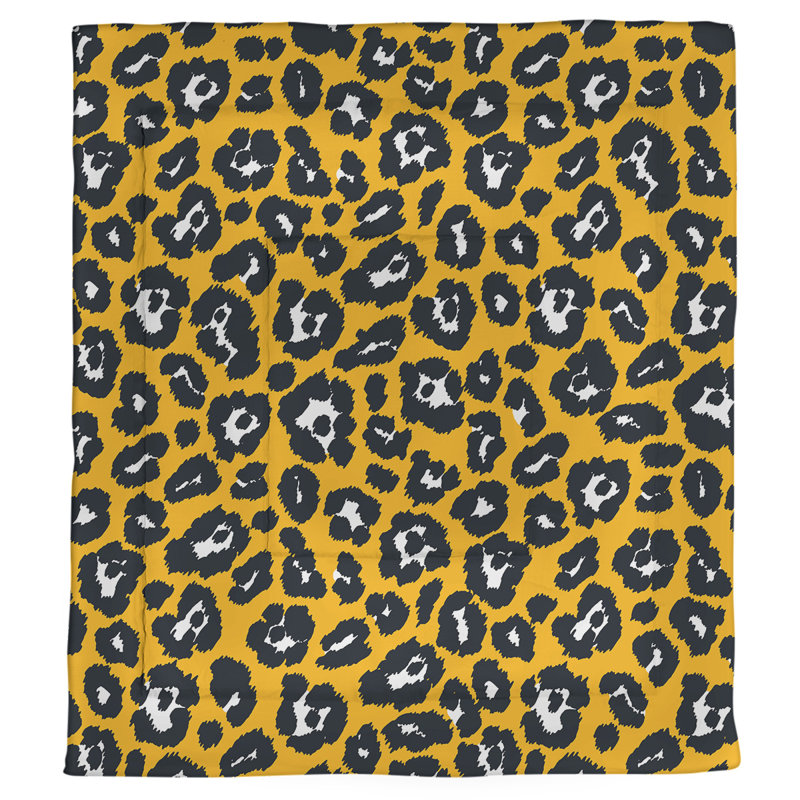 Polyester Animal Print Bedding, Twin Comforter, Gold