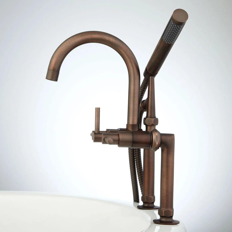 Sebastian Deck Mounted Roman Tub Faucet with Lever Handles, Oil Rubbed Bronze