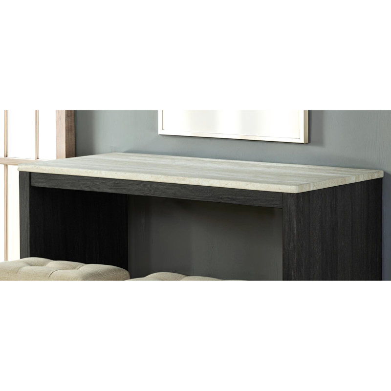 Table de salle à manger 3 pièces, 2 tabourets rectangulaires, style moderne, gris et beige