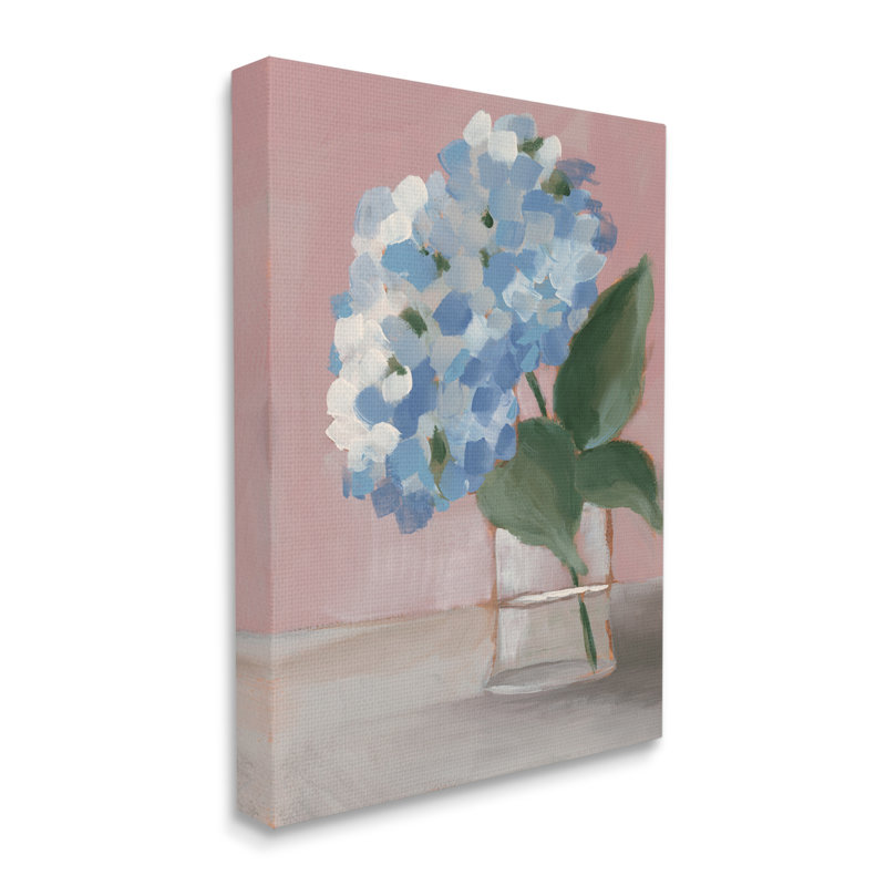 Art contemporain texturé à giclée noire, nature florale contemporaine, hortensia bleu XXL par Regina Moore, H 40 po x l 30 po